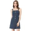 imageAllegra K Womens Classic Overall Dresses Adjustable Strap Pinafore Denim Jean DressDark Blue