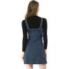 imageAllegra K Womens Classic Overall Dresses Adjustable Strap Pinafore Denim Jean DressDark Blue