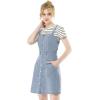 imageAllegra K Womens Classic Overall Dresses Adjustable Strap Pinafore Denim Jean DressLight Blue