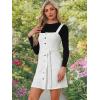 imageAllegra K Womens Classic Overall Dresses Adjustable Strap Pinafore Denim Jean DressWhite