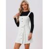 imageAllegra K Womens Classic Overall Dresses Adjustable Strap Pinafore Denim Jean DressWhite