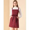 imageAllegra K Womens Classic Overall Dresses Adjustable Strap Pinafore Denim Jean DressWine Red