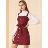 imageAllegra K Womens Classic Overall Dresses Adjustable Strap Pinafore Denim Jean DressWine Red