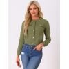 imageAllegra K Womens Denim Jacket Button Down Collarless Long Sleeve Jean JacketsArmy Green