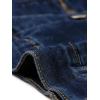 imageAllegra K Womens Denim Jacket Button Down Collarless Long Sleeve Jean JacketsDeep Blue