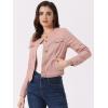 imageAllegra K Womens Denim Jacket Button Down Collarless Long Sleeve Jean JacketsDusty Pink