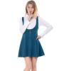 imageAllegra K Womens Halloween Button Decor Flared Hem Above Knee Dress Suspender SkirtAegean Blue