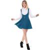 imageAllegra K Womens Halloween Button Decor Flared Hem Above Knee Dress Suspender SkirtAegean Blue