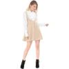 imageAllegra K Womens Halloween Button Decor Flared Hem Above Knee Dress Suspender SkirtBeige