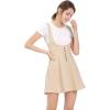 imageAllegra K Womens Halloween Button Decor Flared Hem Above Knee Dress Suspender SkirtBeige