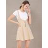 imageAllegra K Womens Halloween Button Decor Flared Hem Above Knee Dress Suspender SkirtBeige