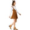 imageAllegra K Womens Halloween Button Decor Flared Hem Above Knee Dress Suspender SkirtBrown