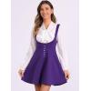 imageAllegra K Womens Halloween Button Decor Flared Hem Above Knee Dress Suspender SkirtDark Purple