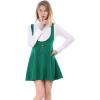 imageAllegra K Womens Halloween Button Decor Flared Hem Above Knee Dress Suspender SkirtGreen