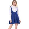 imageAllegra K Womens Halloween Button Decor Flared Hem Above Knee Dress Suspender SkirtIndigo Blue