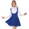 imageAllegra K Womens Halloween Button Decor Flared Hem Above Knee Dress Suspender SkirtIndigo Blue