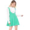 imageAllegra K Womens Halloween Button Decor Flared Hem Above Knee Dress Suspender SkirtLight Green