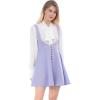 imageAllegra K Womens Halloween Button Decor Flared Hem Above Knee Dress Suspender SkirtLight Purple