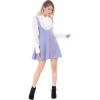 imageAllegra K Womens Halloween Button Decor Flared Hem Above Knee Dress Suspender SkirtLight Purple