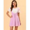 imageAllegra K Womens Halloween Button Decor Flared Hem Above Knee Dress Suspender SkirtPurple Pink