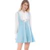 imageAllegra K Womens Halloween Button Decor Flared Hem Above Knee Dress Suspender SkirtSky Blue