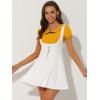 imageAllegra K Womens Halloween Button Decor Flared Hem Above Knee Dress Suspender SkirtWhite
