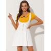 imageAllegra K Womens Halloween Button Decor Flared Hem Above Knee Dress Suspender SkirtWhite