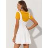 imageAllegra K Womens Halloween Button Decor Flared Hem Above Knee Dress Suspender SkirtWhite