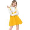 imageAllegra K Womens Halloween Button Decor Flared Hem Above Knee Dress Suspender SkirtYellow