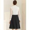 imageAllegra K Womens Office Work Skirts Belted Waist Midi ALine Pleated SkirtBlack