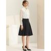 imageAllegra K Womens Office Work Skirts Belted Waist Midi ALine Pleated SkirtBlack