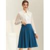 imageAllegra K Womens Office Work Skirts Belted Waist Midi ALine Pleated SkirtBlue