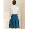 imageAllegra K Womens Office Work Skirts Belted Waist Midi ALine Pleated SkirtBlue