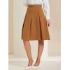 imageAllegra K Womens Office Work Skirts Belted Waist Midi ALine Pleated SkirtBrown