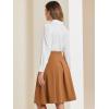 imageAllegra K Womens Office Work Skirts Belted Waist Midi ALine Pleated SkirtBrown