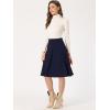 imageAllegra K Womens Office Work Skirts Belted Waist Midi ALine Pleated SkirtDark Blue