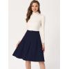 imageAllegra K Womens Office Work Skirts Belted Waist Midi ALine Pleated SkirtDark Blue