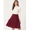 imageAllegra K Womens Office Work Skirts Belted Waist Midi ALine Pleated SkirtDark Red