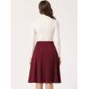 imageAllegra K Womens Office Work Skirts Belted Waist Midi ALine Pleated SkirtDark Red