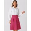 imageAllegra K Womens Office Work Skirts Belted Waist Midi ALine Pleated SkirtFuschia