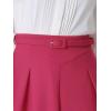 imageAllegra K Womens Office Work Skirts Belted Waist Midi ALine Pleated SkirtFuschia