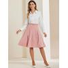 imageAllegra K Womens Office Work Skirts Belted Waist Midi ALine Pleated SkirtPink