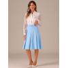 imageAllegra K Womens Office Work Skirts Belted Waist Midi ALine Pleated SkirtSky Blue