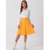 imageAllegra K Womens Office Work Skirts Belted Waist Midi ALine Pleated SkirtYellow