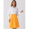 imageAllegra K Womens Office Work Skirts Belted Waist Midi ALine Pleated SkirtYellow