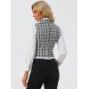 imageAllegra K Womens Plaid Waistcoat Notched Lapel Collar Single Breasted Vintage VestBlack