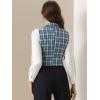 imageAllegra K Womens Plaid Waistcoat Notched Lapel Collar Single Breasted Vintage VestDusty Blue