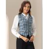 imageAllegra K Womens Plaid Waistcoat Notched Lapel Collar Single Breasted Vintage VestDusty Blue