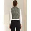 imageAllegra K Womens Plaid Waistcoat Notched Lapel Collar Single Breasted Vintage VestGreen