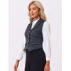 imageAllegra K Womens Plaid Waistcoat Notched Lapel Collar Single Breasted Vintage VestGrey Blue